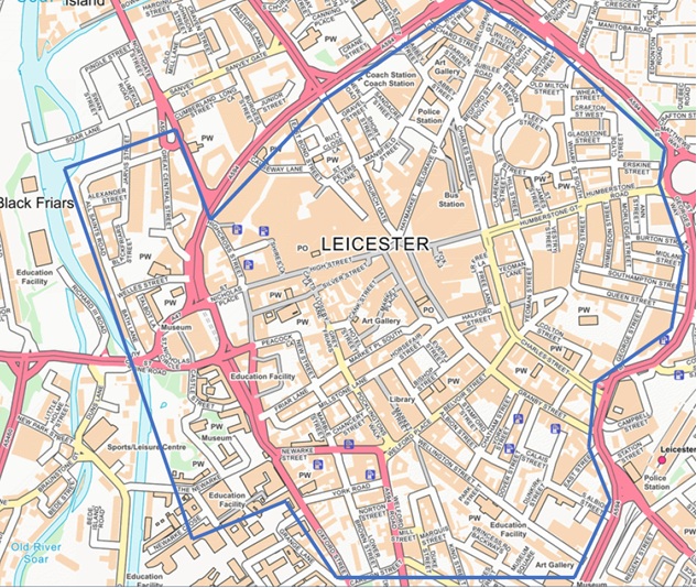 Map showing the area where the dispersal order applies
