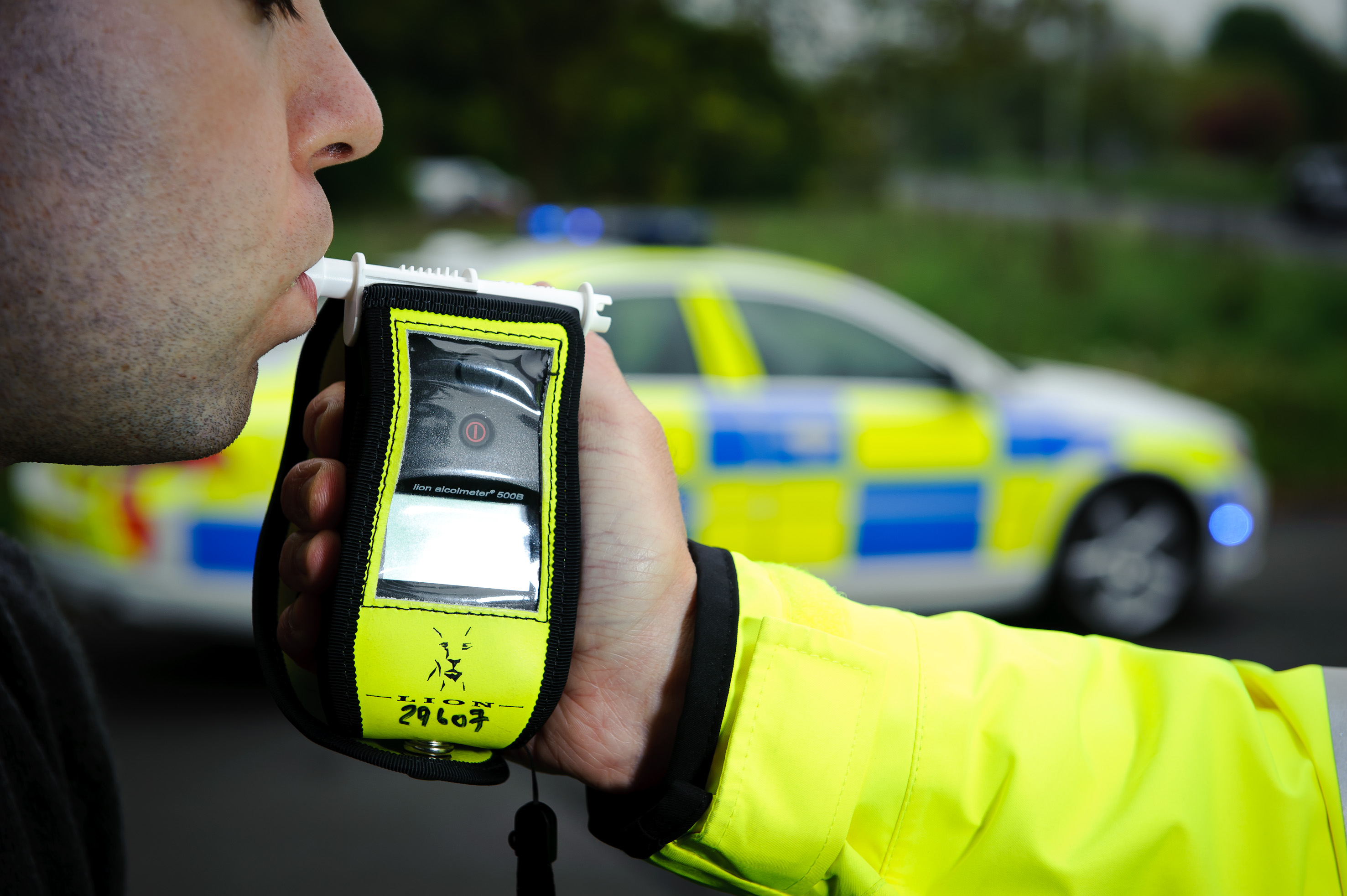 Man being breathalysed 